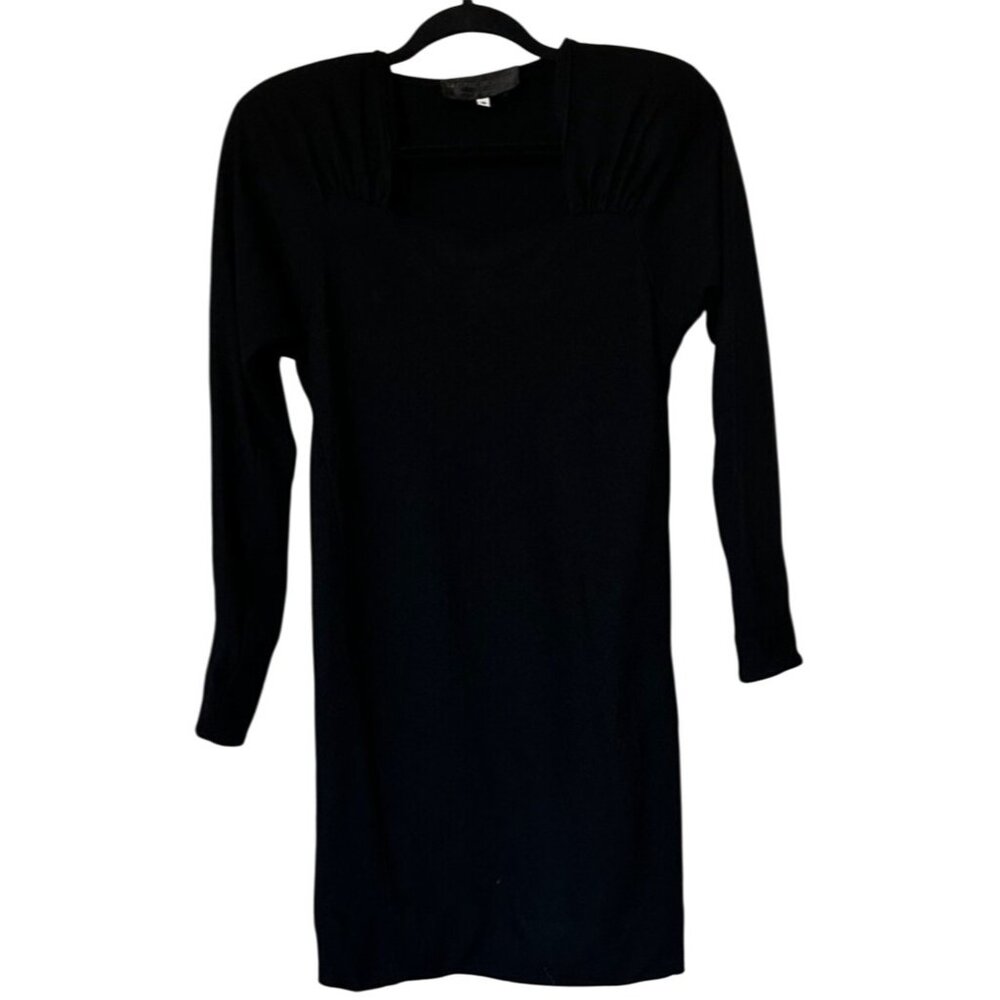 Women's Jackie Rogers Mini VINTAGE Black Dress w/Shoulder Pads Size 4 (READ)
